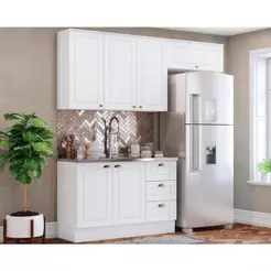 Cozinha Completa Americana 3 Peças (2 Aéreos + 1 Balcão) s/Pia CZ136 Branco - Henn