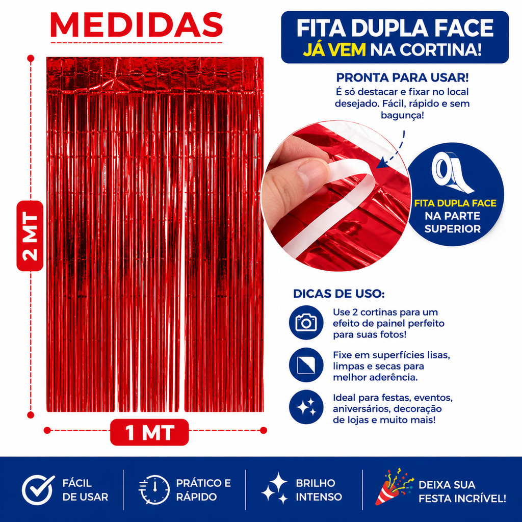 Kit Cortina Metalizada Decoração Festa Aniversário Homem Aranha Adereços Banner Festival Comemoração — imagem 2 de 2