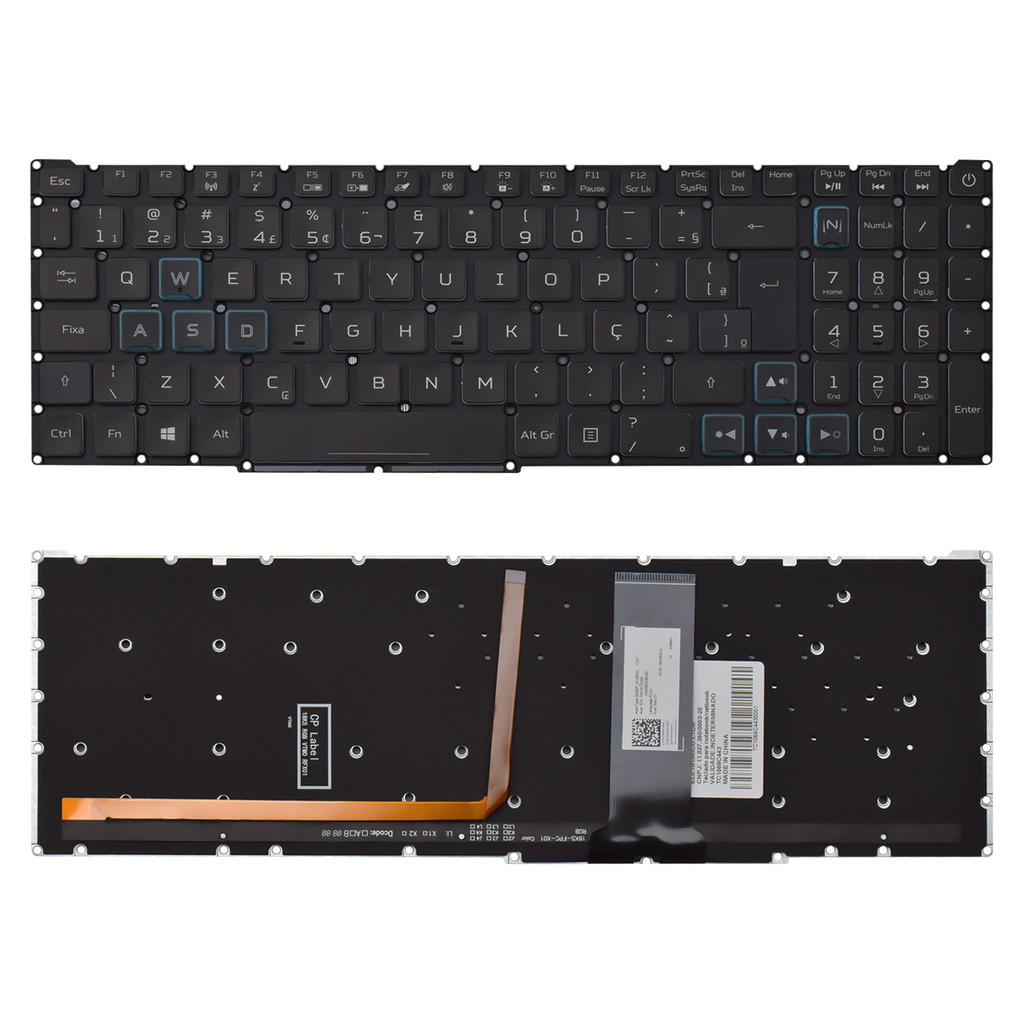 Teclado para Notebook Acer Predator PT315-51 Com Iluminação Azul