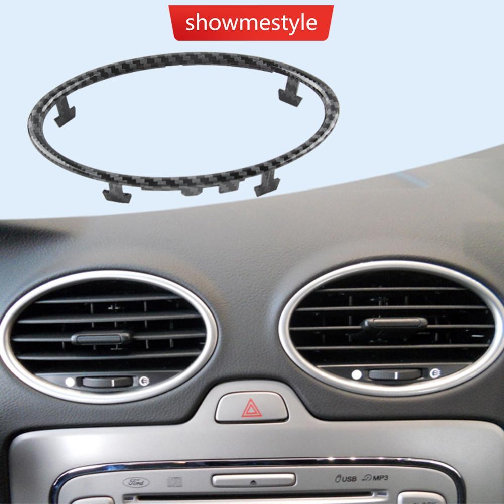 SMS 1Pc/4 Pçs Carro Ar Condicionado Guarnição Tomada Decoração Círculo Anel Adesivo Para Ford Focus 2 MK2 2005-2013 Aces
