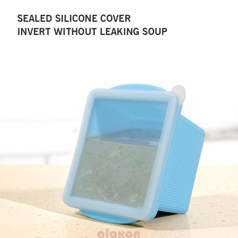 Bandeja Quadrada Do Congelador Silicone Tampa À Prova Vazamento Para Cubos Da Sopa E Moldes Suco