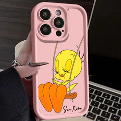 Capinha capa de Com nome personalizado Looney Tunes - Piu piuno balanco para iPhone 11 12 13 Xr Xs Max 7+ 8 Plus case