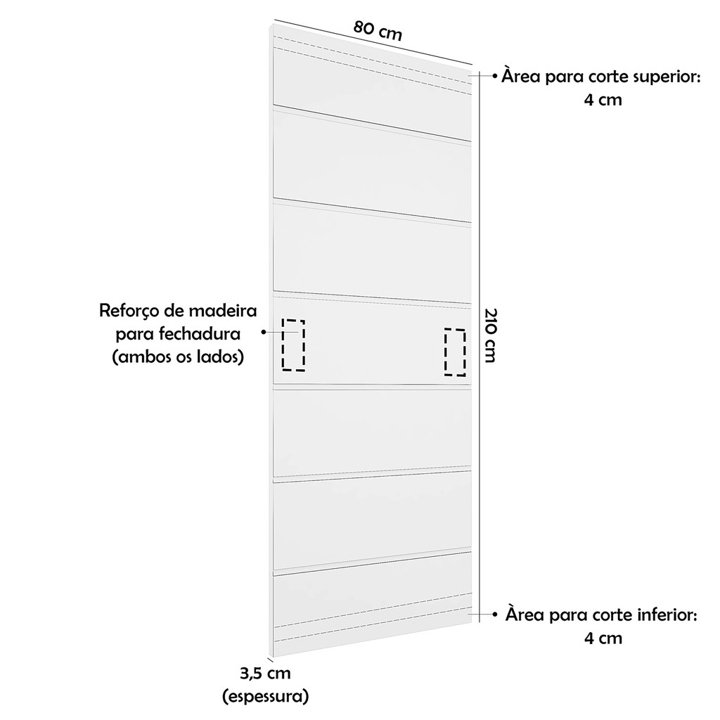 Porta De Madeira  Frisada U.v  210cm X 80cm -r50vl