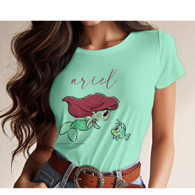 T-shirt Camiseta,  Blusa Feminina Princesas Aurora, Frozem, Merida ,ariel