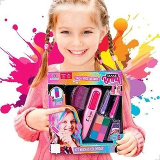Kit Pinta Cabelo Menina Blogueira 6 Cores, Brinquedo Menina, Mechas Coloridas, Kit Menina Pinta Cabelo, Make Fashion