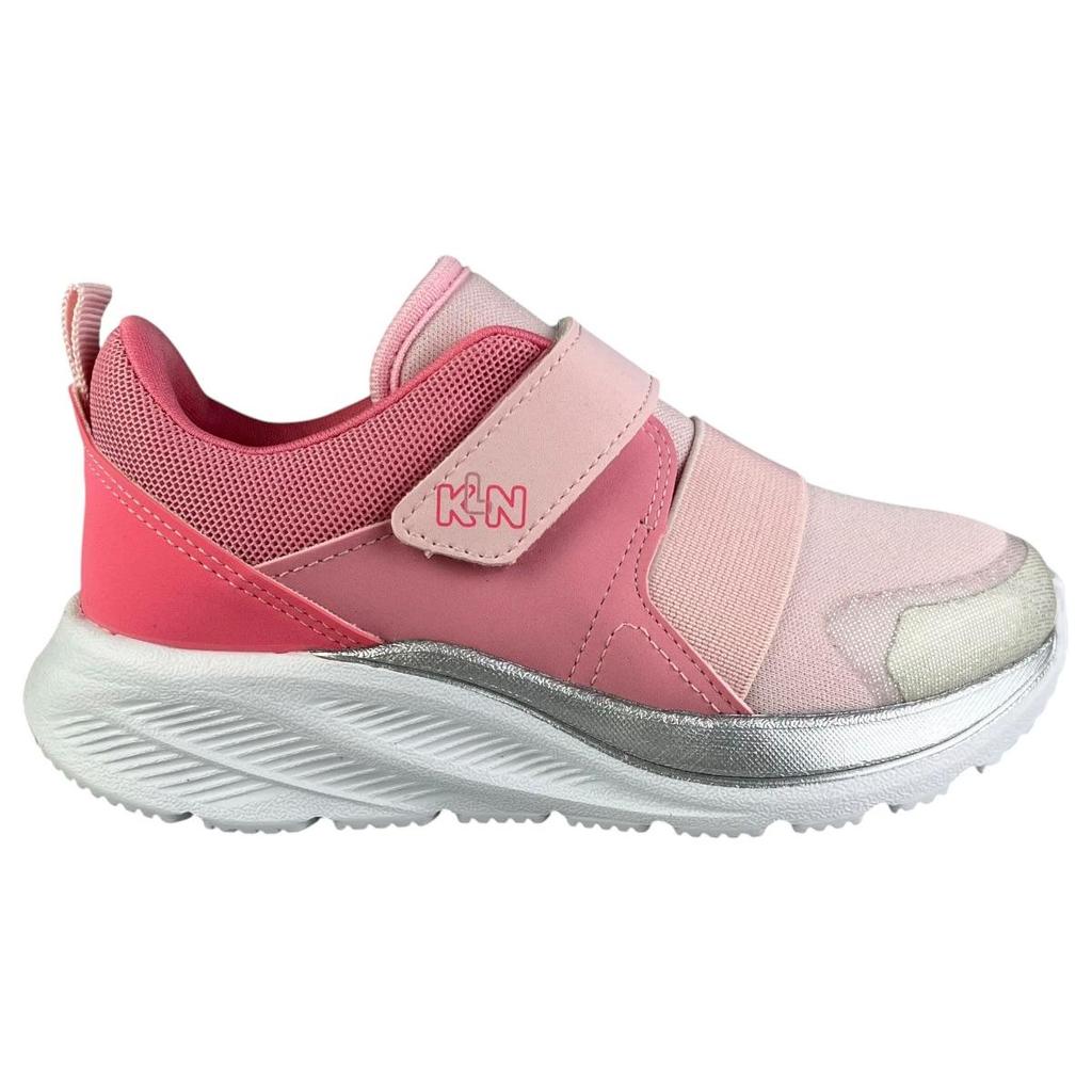 Tênis Infantil Klin Flow Menina Original Calce Fácil Rosa Prata