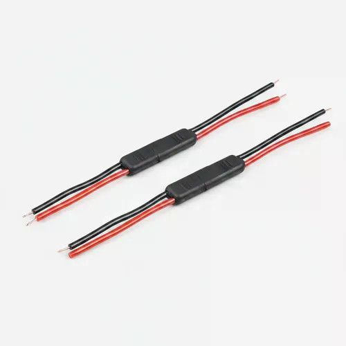 Kit 2 Conector 2 Vias Plug Com Fio 4,00mm Chicote Plug Caixa Som  Preto