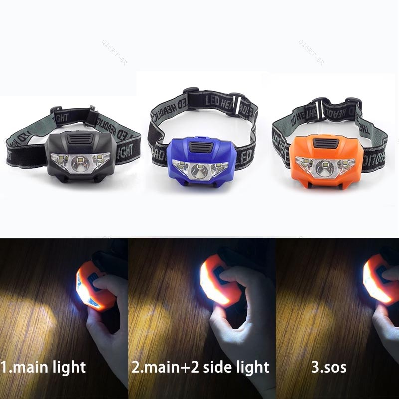 5 Pçs LED Farol 3 Modos De Iluminação Acampamento Ao Ar Livre Caminhadas Cabeça Lanterna Mini BR16B