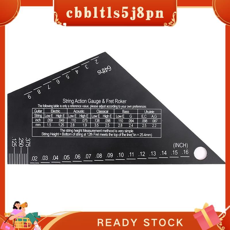 cbbltls5j8pn Medidor De Ação De Corda De Guitarra De Aço Inoxidável Fret Rocker String Altura Régua Para Nivelamento
