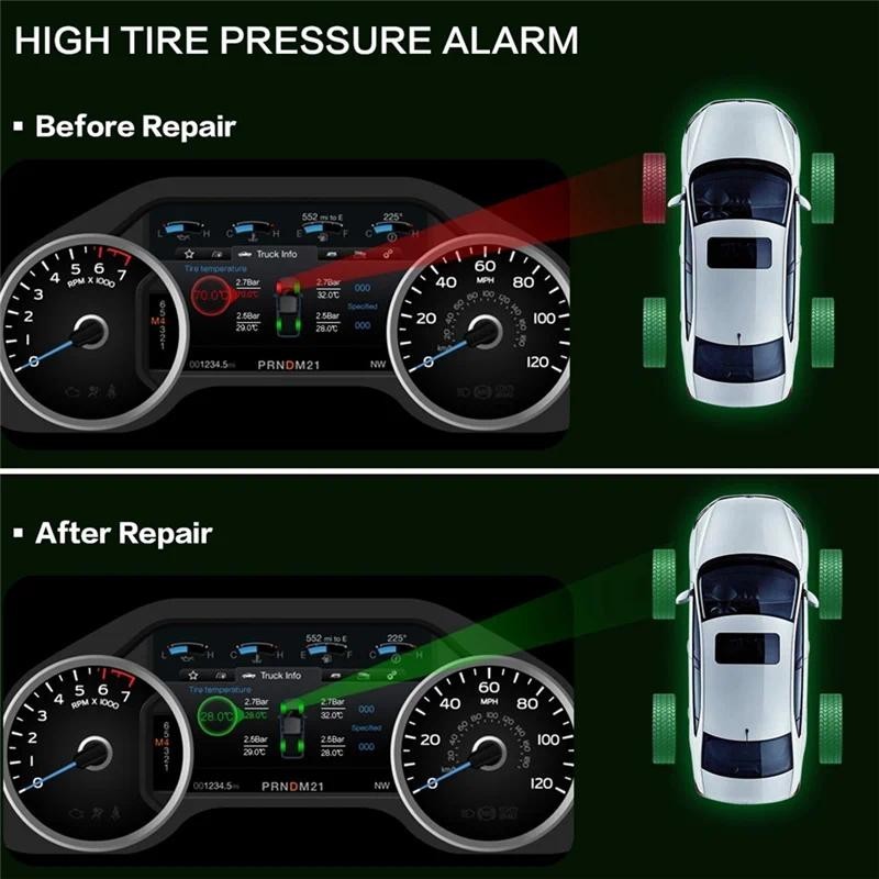 NRR-1Pcs Sensor MX Programável 315MHZ + 433MHz Universal 2 Em 1 Sistema De Monitoramento De Pressão Dos Pneus TPMS Ferra