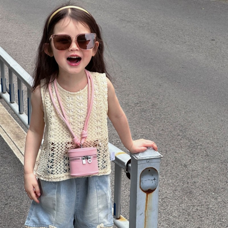 Moda requintada versão coreana Mini bolsa de moedas infantil pequeno bebê Cross-corpo moda menina balde saco bonito Halt