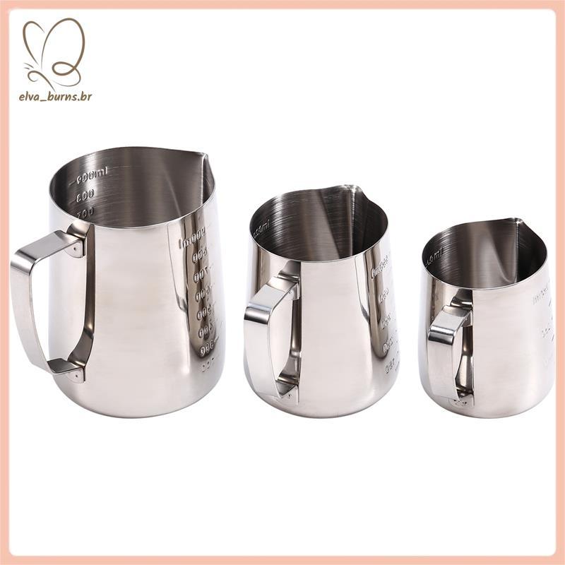 [elva_burns.br] Copo Para Espuma De Leite Recipiente Café Com Pote De Metal Medidor Caneca Utensílios De