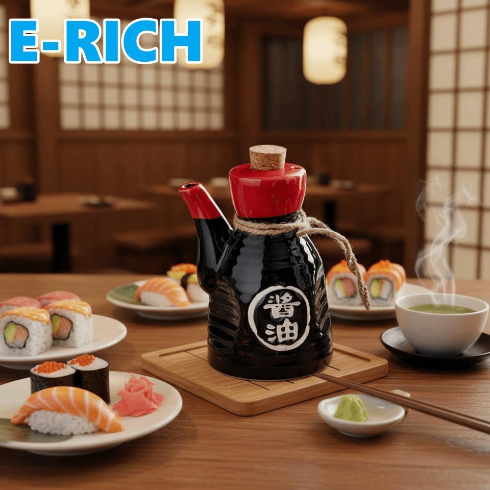 Garrafa De Molho De Soja Estilo Japonês ERICH1 , Pote De Óleo De Pimenta Para Restaurante De Cerâmica De 200 ML , Mini