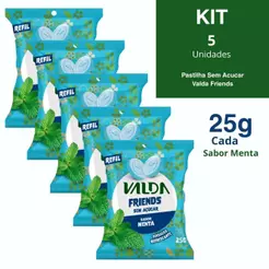 Kit 5 Pastilhas Valda Friends Sem Açúcar 25g Cada Sabor Menta