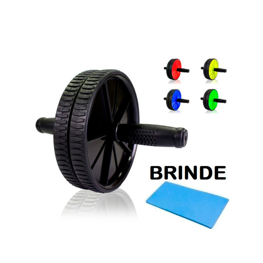 Roda Rolinho Exercícios Abdominal Aparelho Fitness Funcional Crossfit com tapetinho