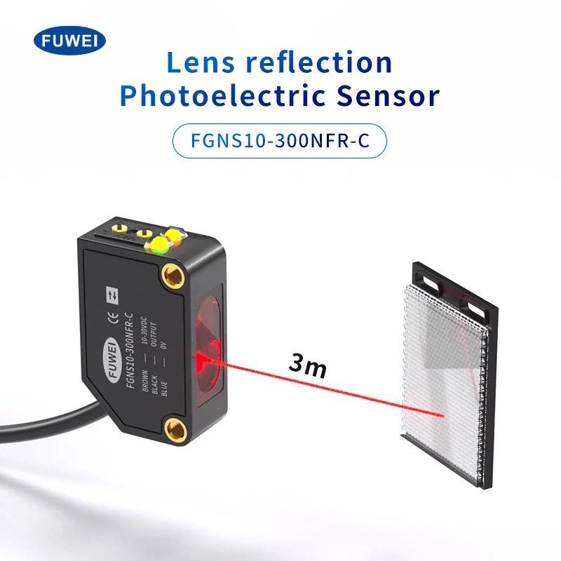FGNS10-300PFR-C Lente Refletor Telêmetro 3M 24V Sensor Indutivo Óptico Através Do Feixe Fotoelétrico