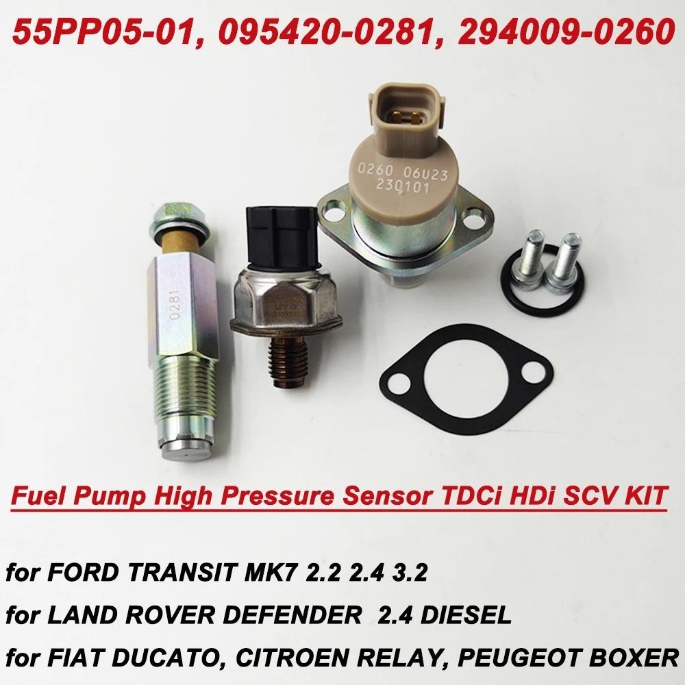 Para DENSO OE 294200-0360 6C1Q-9H321-AB 55PP05-01 294009-0260 095420-0281 Sensor De Alta Pressão TDCi HDi SCV KIT Ford T