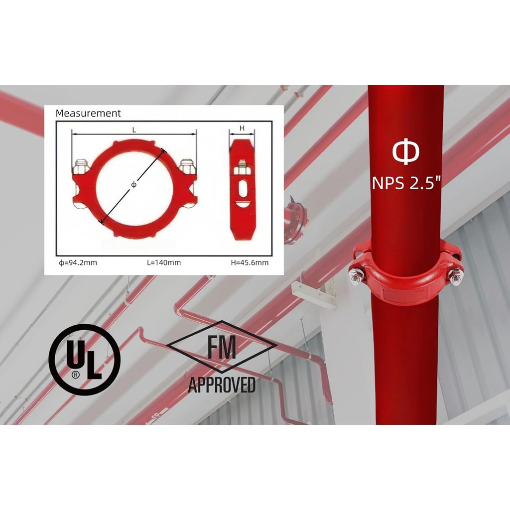 Acoplamento Ranhurado Flexível De 2.5 Polegadas (NPS 2.5 ")-Ferro Dúctil , Certificado UL/FM Para Tubos De Aspersão De I
