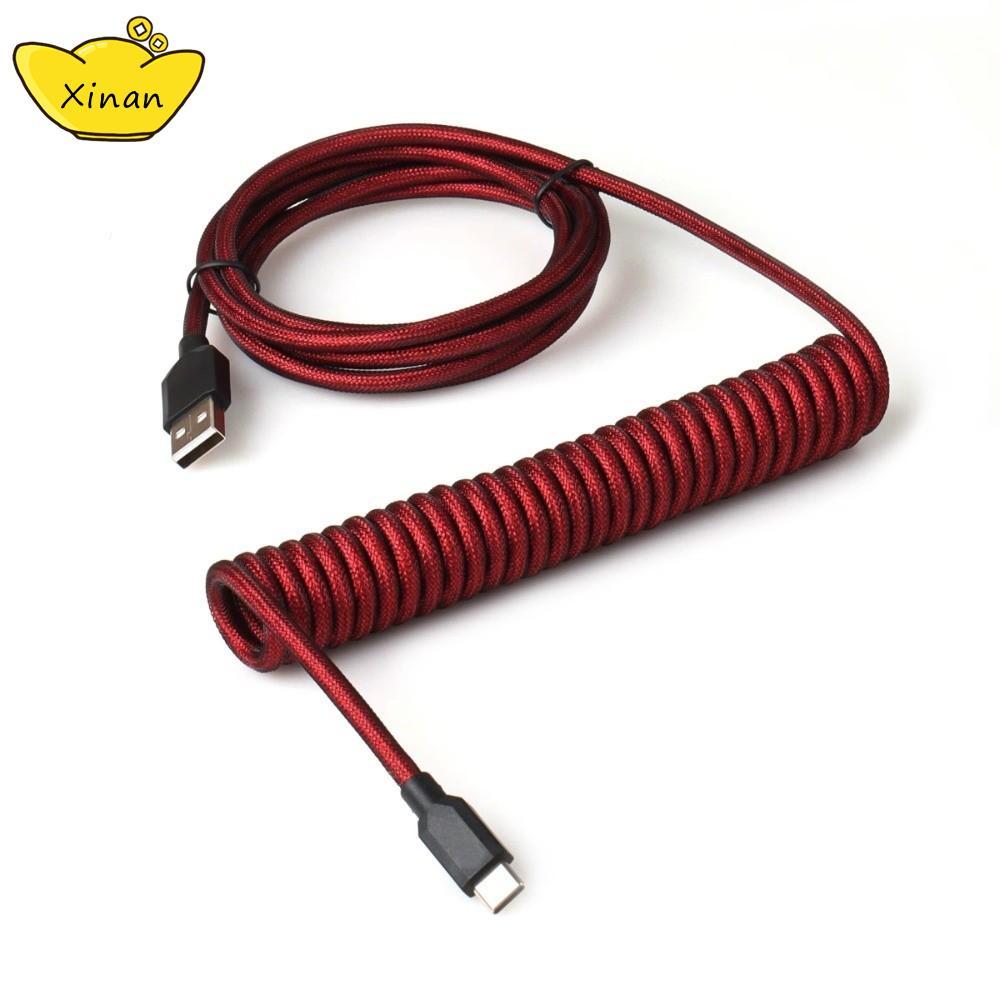 Cabo Conector XINAN , De Teclado Mecânico USB Tipo C Com Design Espiral , GX12