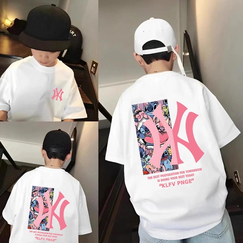 Meninos roupas de verão 2026 novo estilo infantil puro algodão camisetas de manga curta médio grande crianças roupas de 