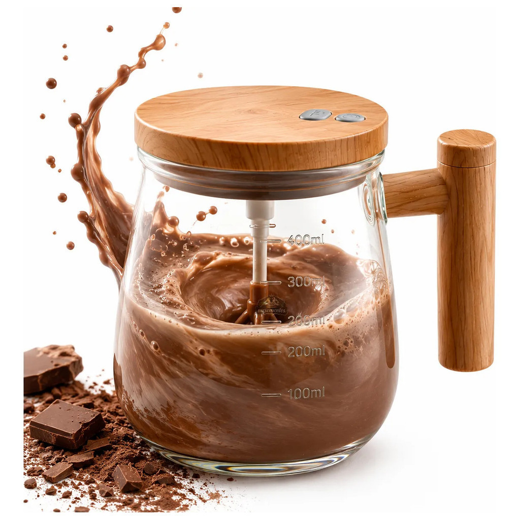 Caneca Mixer Misturadora Automática Eletrica Recarregável Copo Térmico Mistura Tudo Shaker Café Whey 500ml