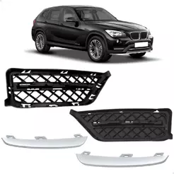 Par Grade Moldura Milha Friso Prateado BMW X1 E84 2013 2014 2015 Novo 51117303757 51117303758