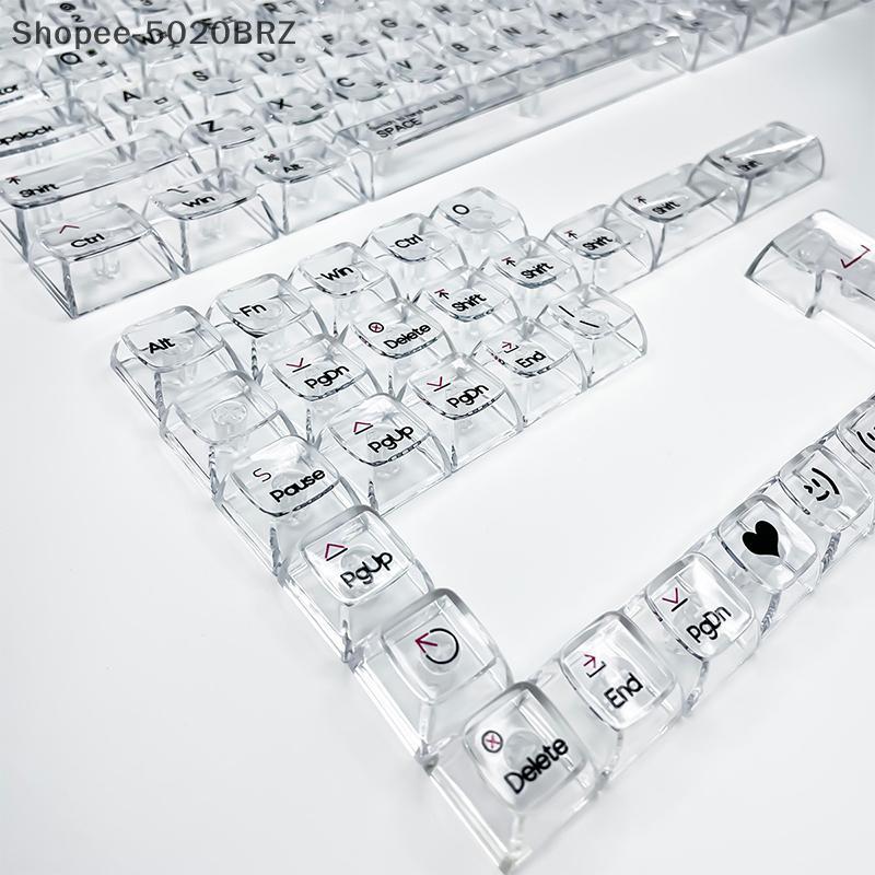 [THEBR] Conjunto De Teclas Transparentes Coreanas PC Shine Through Balit Keycaps Perfil CBSA Para Teclado Mecânico MX Sw