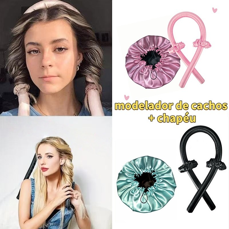 Conjunto de Babyliss + Touca Noturna de Cetim Dupla Face (com Elástico Ajustável)