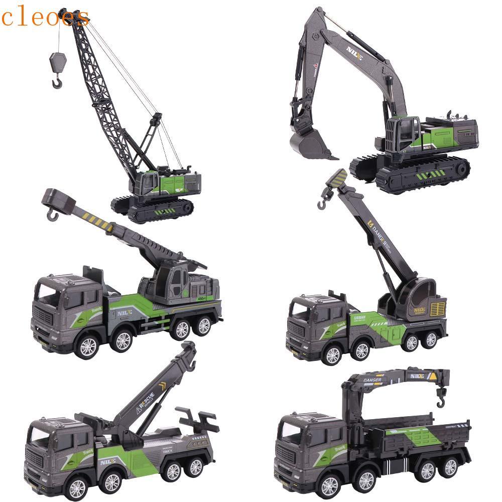 Modelo De Carro De Engenharia CLEOES , Brinquedos Educativos De Caminhão Guindaste De Empilhadeira Bulldozer , Escavadei
