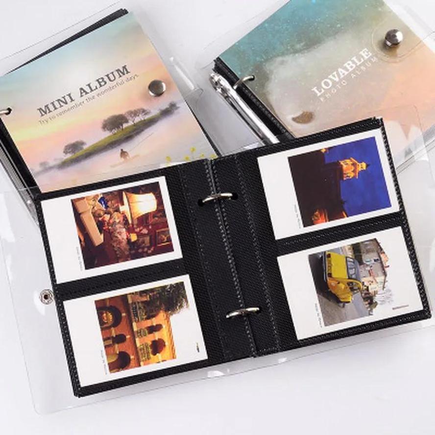 1 Pçs 100 Bolsos Mini Álbum De Filme Folhas Soltas PP Bilhete Armazenamento Cartão Postal 3 Polegada Memória