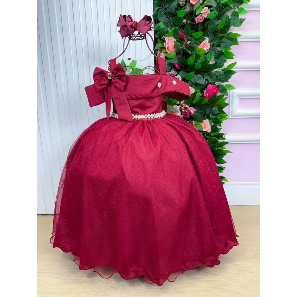 Vestido Chique Banana Club Longo Doce Elegancia Marsala