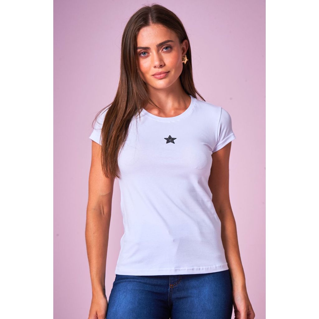 Camiseta Feminina Silk Logo Planet Girls Branco
