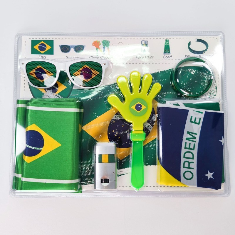2026 Meijiamo Copa do Mundo Argentina Conjunto de fãs de futebol Bandeira Óculos Palmas Mão Rosto Cor Adereços de alegri