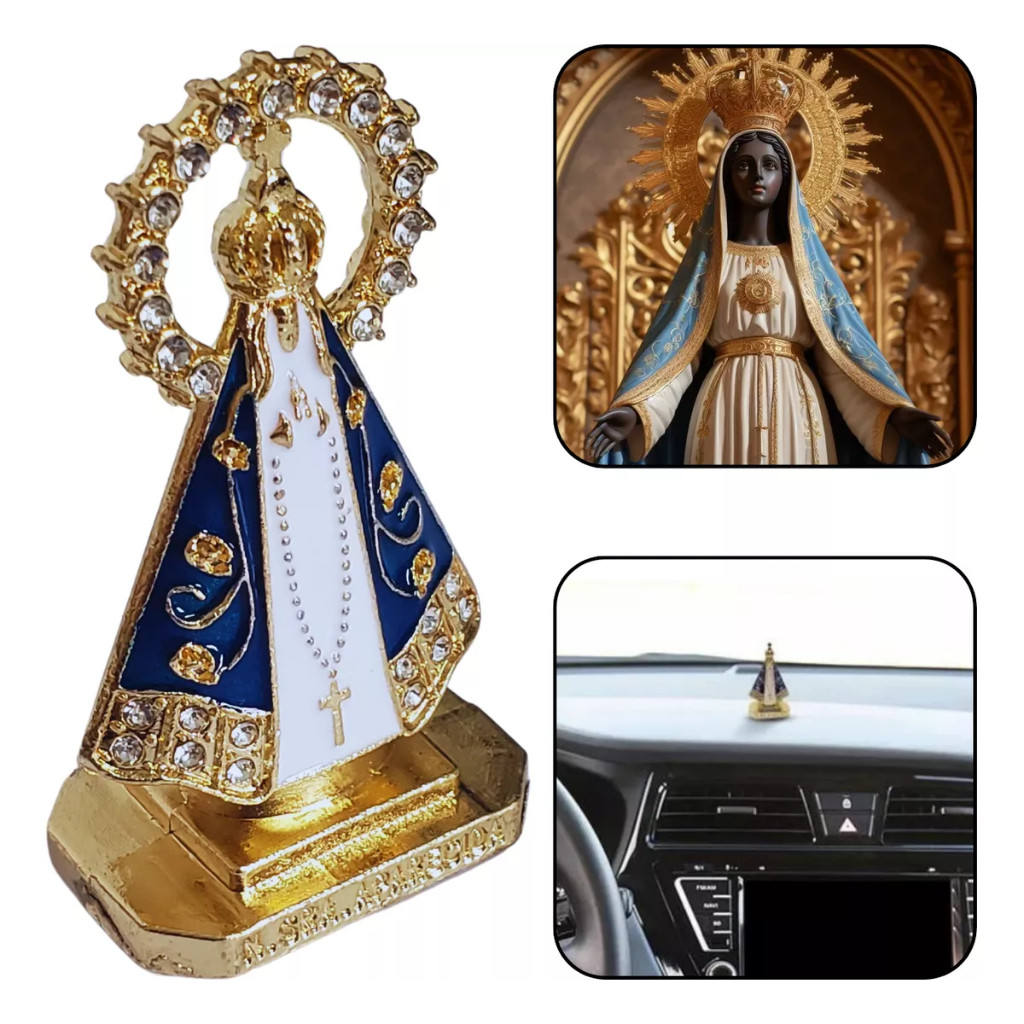 KIT 5/3/2/1 Imagem Nossa Senhora Aparecida Santinha para Carro Decoração Miniatura Enfeite Dupla Fac