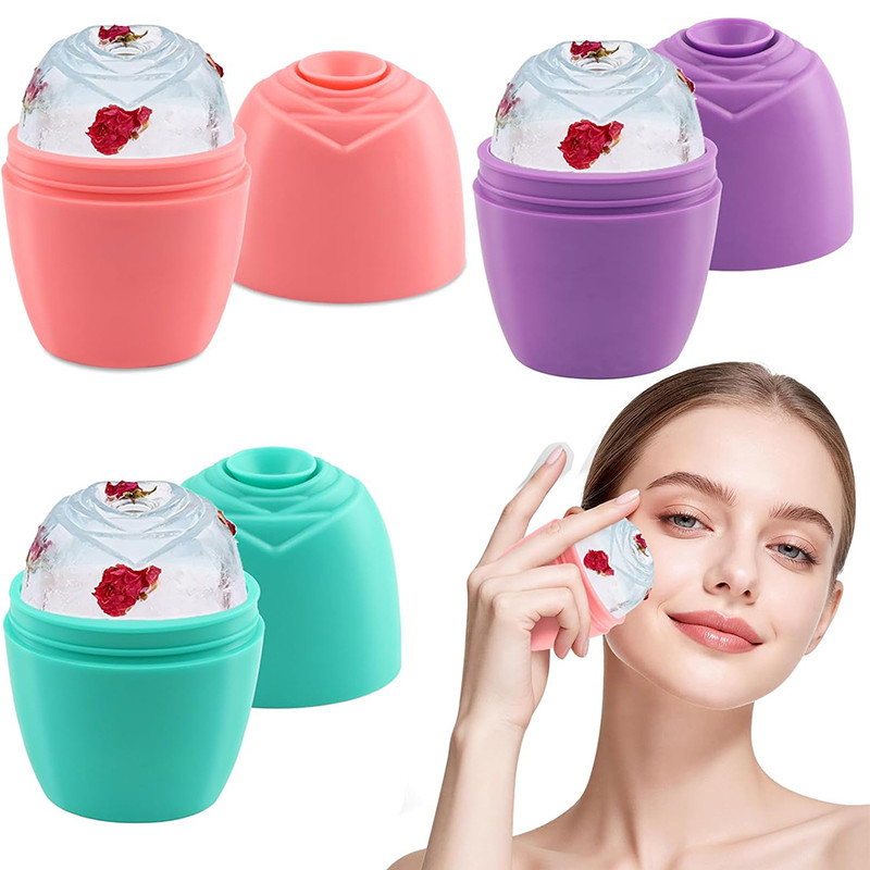 Máscara De Gelo De Silicone Reutilizável , Molde Em Gel Macio , Massageador Facial Para Remover Inchaço