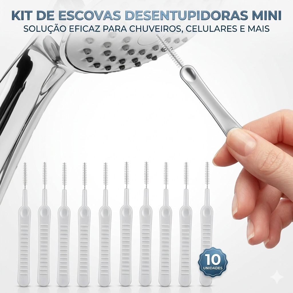 Kit 10/20/30 Escova Desentope Chuveiro Mini Limpador Celular Multifuncional