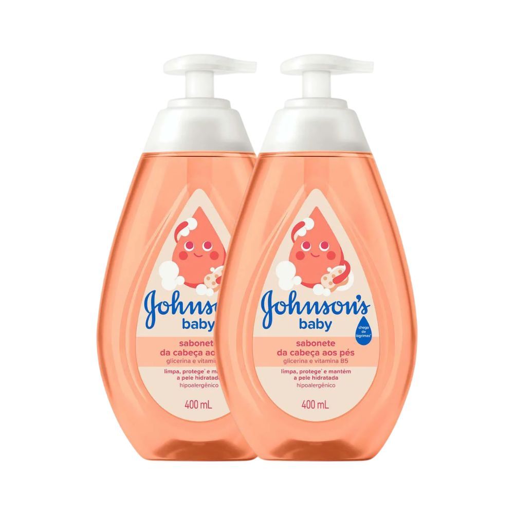 Kit Sabonete Líquido Johnson's Baby da Cabeça aos Pés Glicerina 400ml 2 Unidades