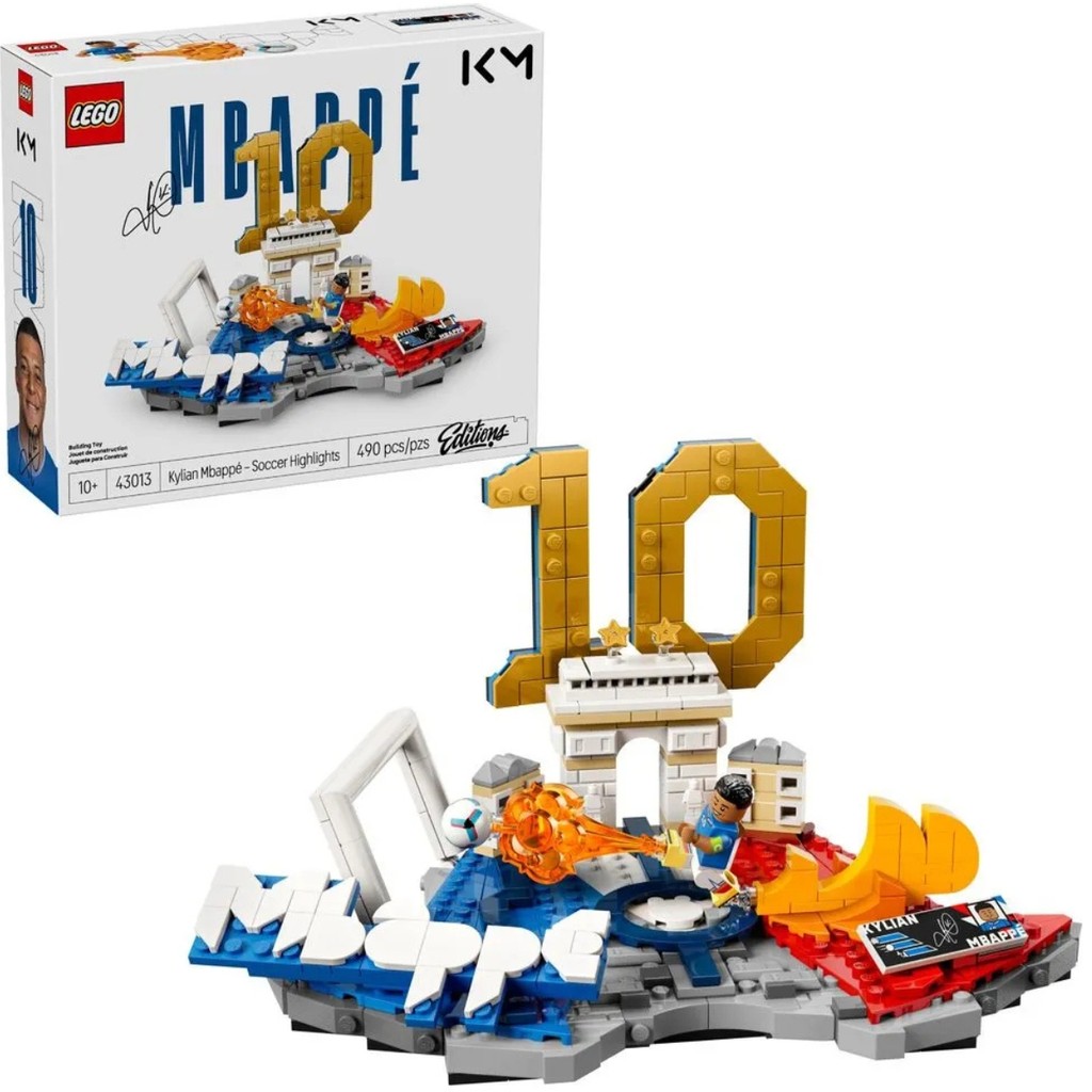 Destaques Do Futebol Jogador Kylian Mbappé Lego 490 Peças 43013