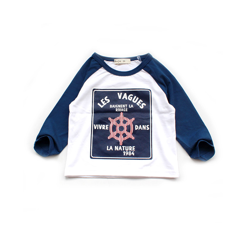 Comércio exterior crianças roupas outono novo estilo japonês crianças de manga comprida camiseta bebê puro algodão dos d