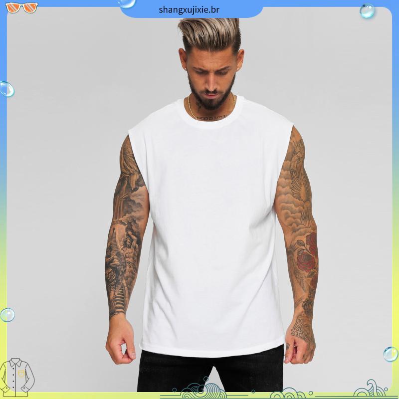 Kit 3 Regatas Machão Longline MXD Conceito Sem Estampa Fitness Casual Musculação Lazer Passeio Preta