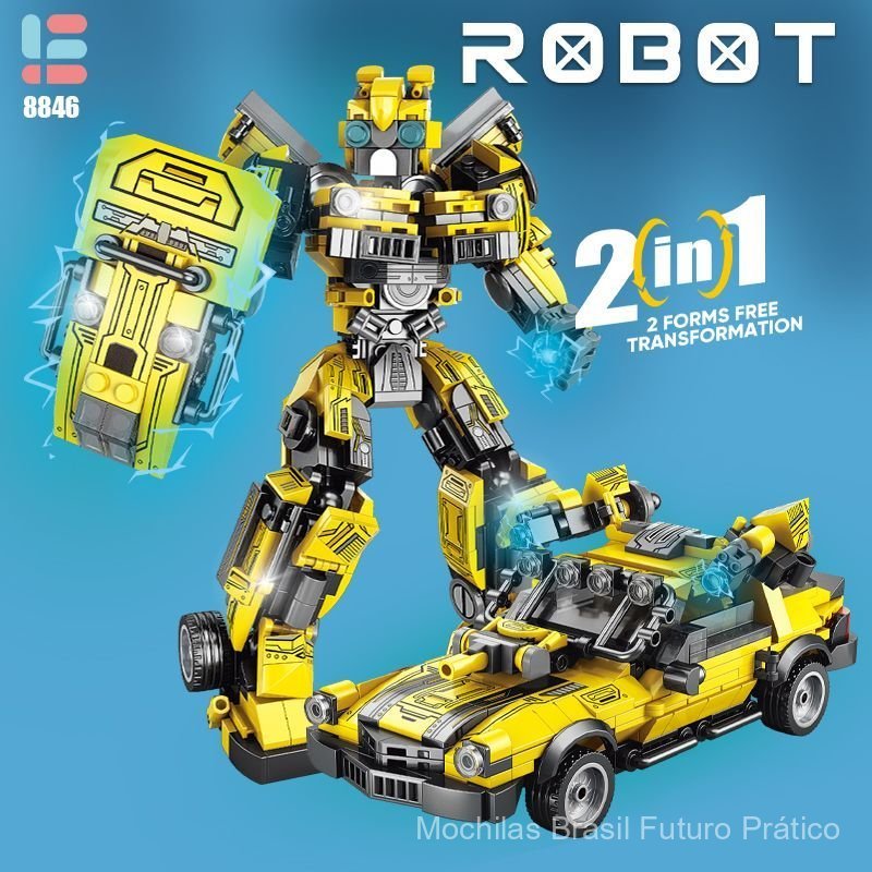 Blocos de Montar Educativos para Crianças, Brinquedo Modelo de Robô Transformador Wasp Compatível com Lego Optimus Prime