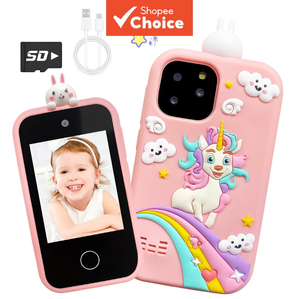 Smartphone infantil, câmera integrada para registrar os momentos do dia a dia, música e jogos de quebra-cabeça, presente