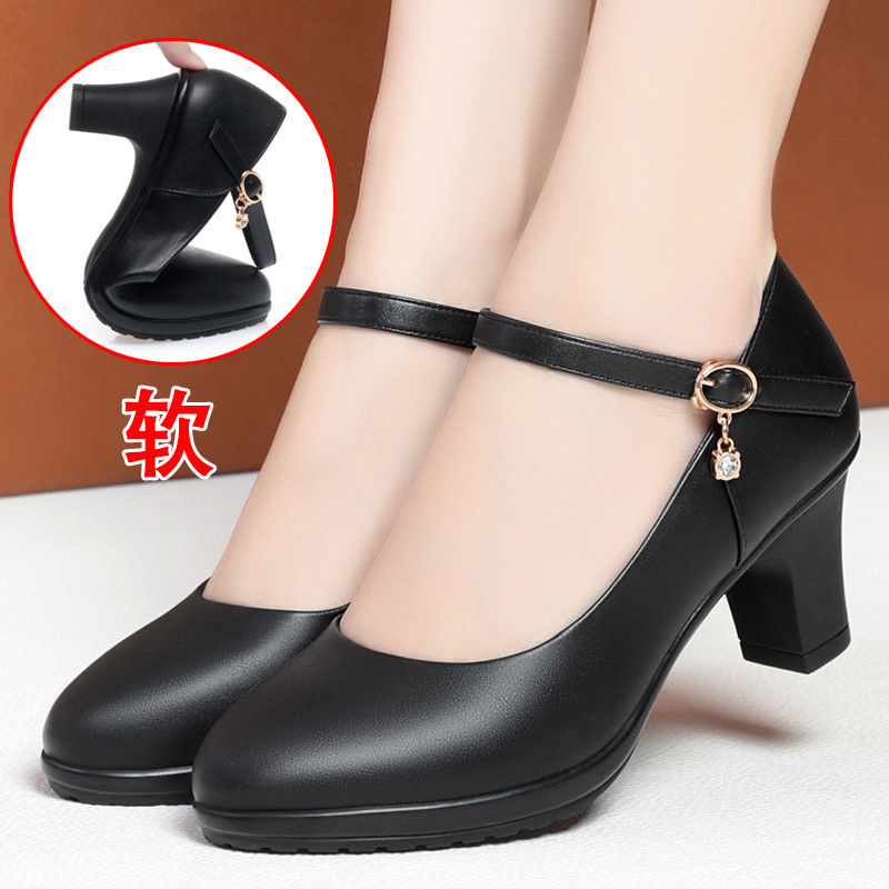 Primavera mãe sapatos de couro genuíno sola macia confortável sapatos femininos de meia-idade sapatos de couro feminino