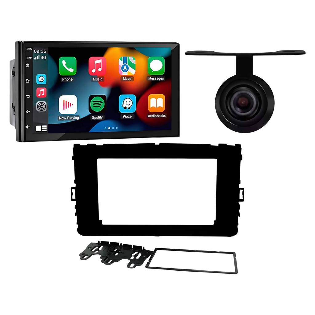 Multimídia MP5 2 Din 7" H-Tech + Chicotes + Câmera de Ré + Moldura T-Cross/Nivus/Polo/Virtus