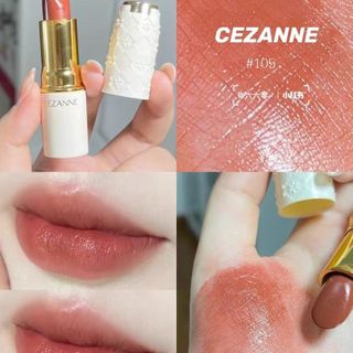 [Versão japonesa] Estoque pronto CEZANNE CEZANNE Golden Tube Batom de alta hidratação 101/Tubo branco limitado 504/105