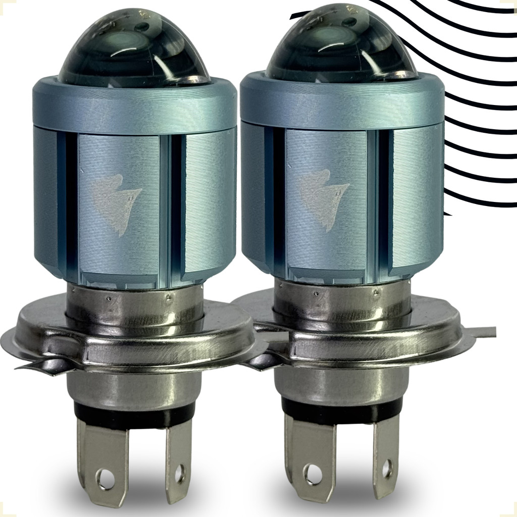 Lâmpada Farol Projetor Led H4 Bicolor Branca e Amarela 1500Lm Moto Carro Super Forte Stallion 9-80V