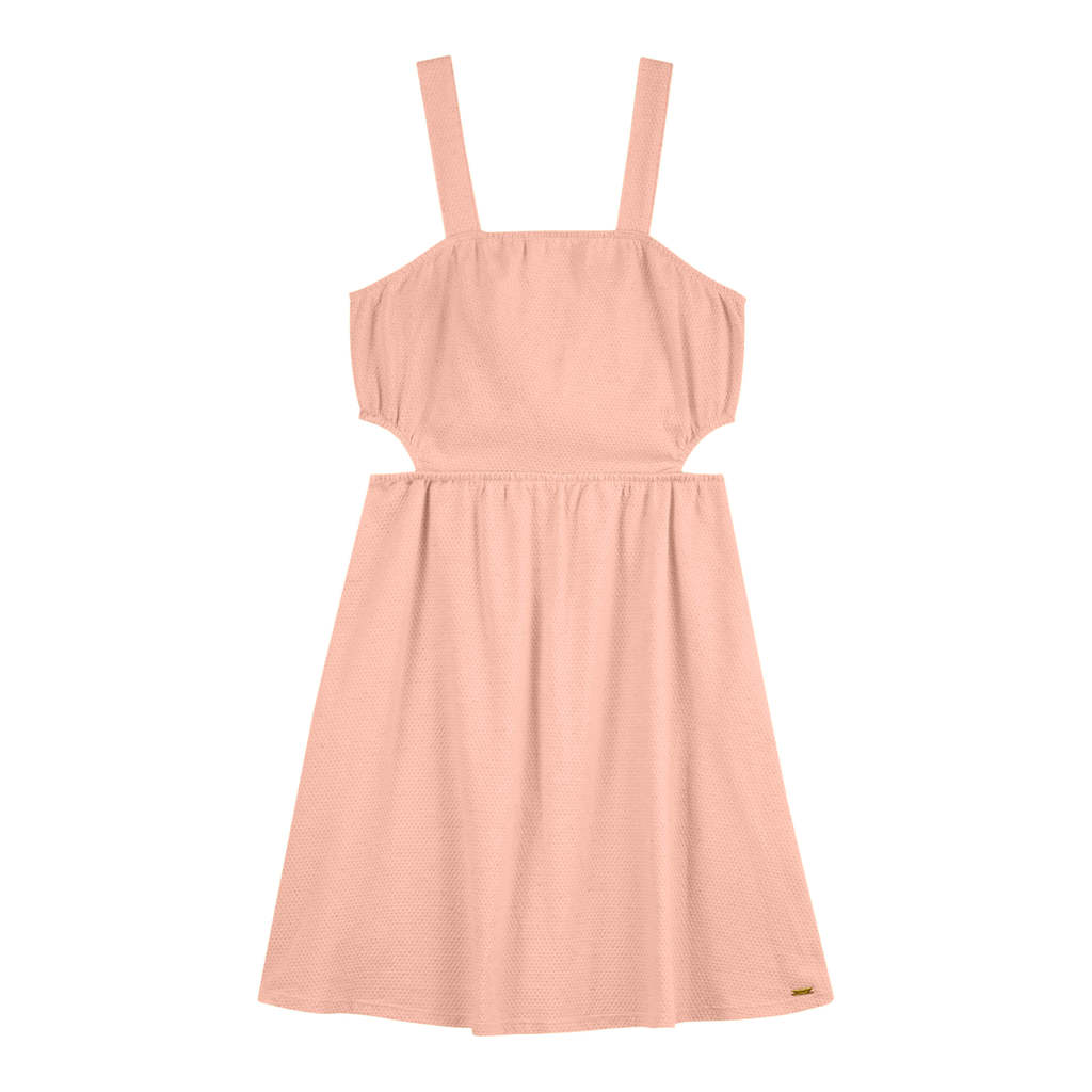 Vestido Juvenil Menina Malha Linho Beats Rosa