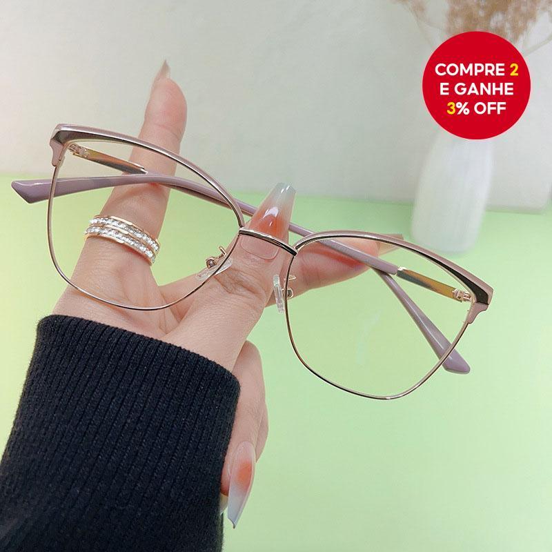 Óculos de Gato Photochromic para Mulheres Fashionáveis - Lente em Degradê e Bloqueio de Luz Azul para Conforto