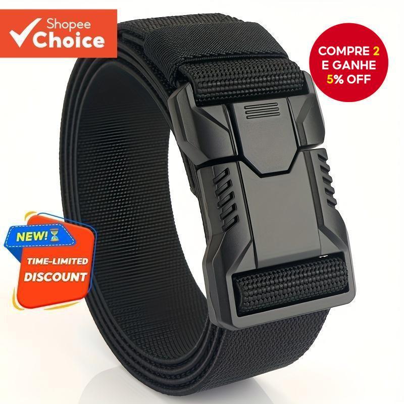 Cinto Tático De Liberação Rápida Masculino Ajustável Respirável Quadrado Pp Fivela Na Moda Durável Para Esportes Ao Ar L