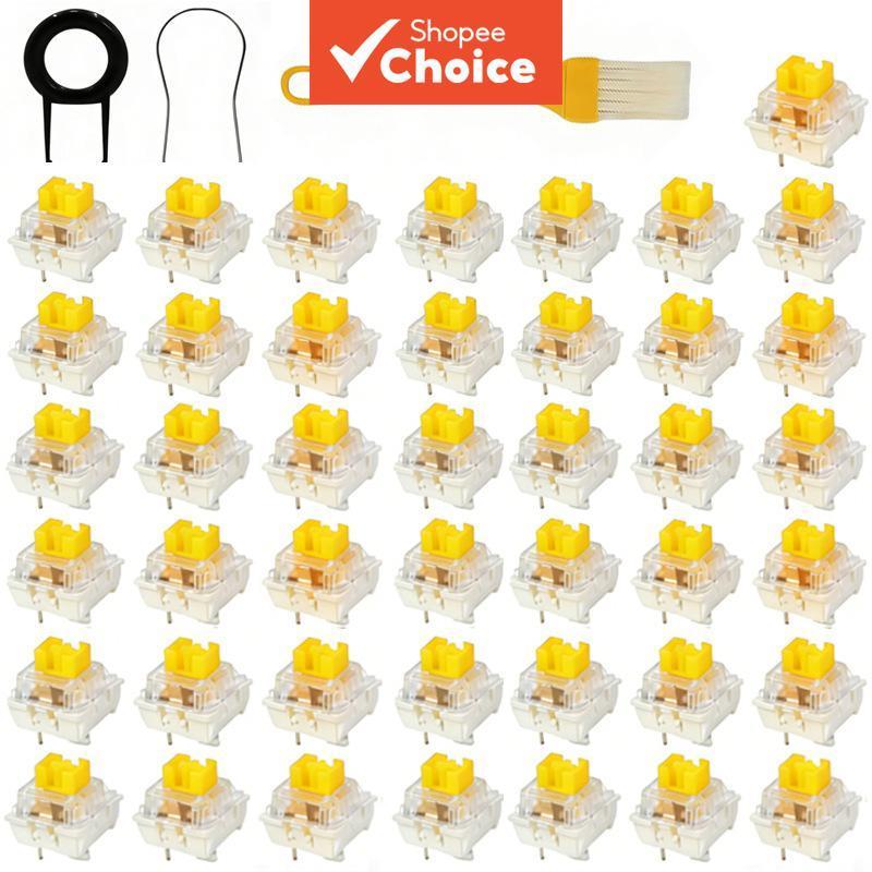 Interruptores de teclado mecânico amarelos ITLY Marca neutra / genérica: Interruptores lineares de 3 pinos com puxador